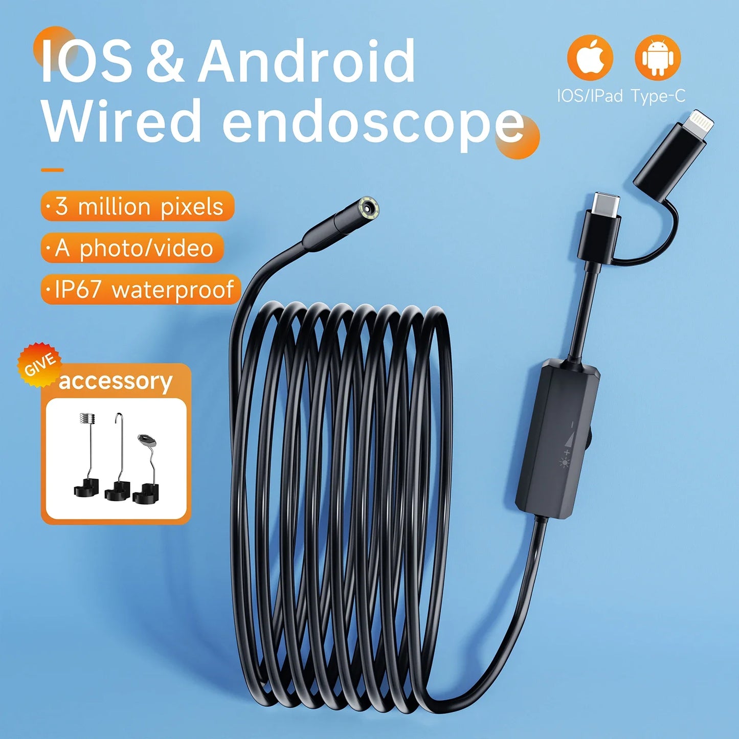 Android/iphone Endoscope camera