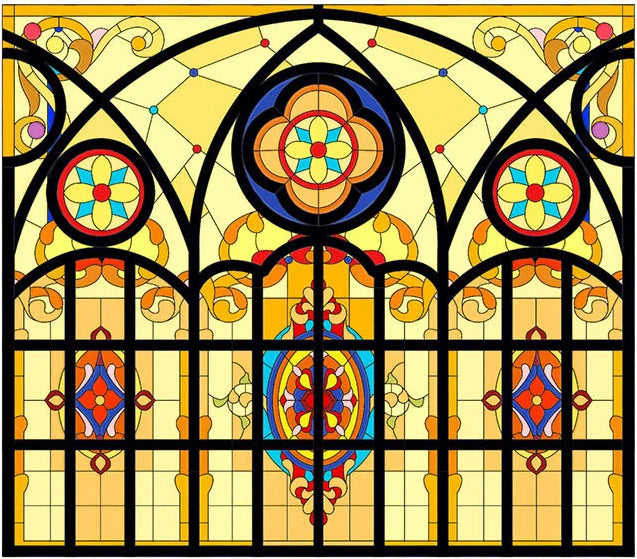 Retro Church Window Stickers